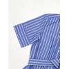 image:imageCHARTOU Women Striped Shirt Dress Button Down Cotton Linen Belted Flowy Long DressBlue
