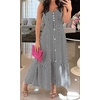 image:imageCHARTOU Women Striped Summer Long Dress Sleeveless Front Button Flowy Maxi SundressBlack