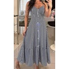 image:imageCHARTOU Women Striped Summer Long Dress Sleeveless Front Button Flowy Maxi SundressBlack