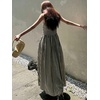 image:imageCHARTOU Womens 2026 Summer Striped Maxi Dress Sexy Spaghetti Strap Back Smocked Flowy Vacation Long DressBlack