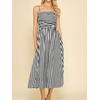 image:imageCHARTOU Womens 2026 Summer Striped Maxi Dress Sexy Spaghetti Strap Back Smocked Flowy Vacation Long DressBlack