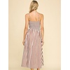 image:imageCHARTOU Womens 2026 Summer Striped Maxi Dress Sexy Spaghetti Strap Back Smocked Flowy Vacation Long DressBrown