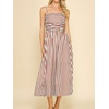 image:imageCHARTOU Womens 2026 Summer Striped Maxi Dress Sexy Spaghetti Strap Back Smocked Flowy Vacation Long DressBrown