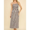 image:imageCHARTOU Womens 2026 Summer Striped Maxi Dress Sexy Spaghetti Strap Back Smocked Flowy Vacation Long DressCoffee