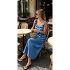 image:imageCHARTOU Womens Summer Linen Midi Dress Ruffle Sleeveless Casual Loose Long Tank Dress Beach Cover Up Sundress with PocketsBlue