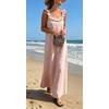 image:imageCHARTOU Womens Summer Linen Midi Dress Ruffle Sleeveless Casual Loose Long Tank Dress Beach Cover Up Sundress with PocketsPink