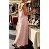 image:imageCHARTOU Womens Summer Linen Midi Dress Ruffle Sleeveless Casual Loose Long Tank Dress Beach Cover Up Sundress with PocketsPink