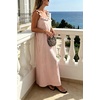 image:imageCHARTOU Womens Summer Linen Midi Dress Ruffle Sleeveless Casual Loose Long Tank Dress Beach Cover Up Sundress with PocketsPink