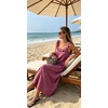image:imageCHARTOU Womens Summer Linen Midi Dress Ruffle Sleeveless Casual Loose Long Tank Dress Beach Cover Up Sundress with PocketsPurple
