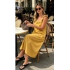 image:imageCHARTOU Womens Summer Linen Midi Dress Ruffle Sleeveless Casual Loose Long Tank Dress Beach Cover Up Sundress with PocketsYellow