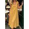 image:imageCHARTOU Womens Summer Linen Midi Dress Ruffle Sleeveless Casual Loose Long Tank Dress Beach Cover Up Sundress with PocketsYellow
