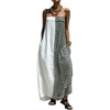 image:imageCHARTOU Women Spaghetti Strap Long Maxi Dress Contrast Striped Beach Vacation DressWhite