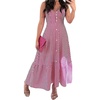 image:imageCHARTOU Women Striped Summer Long Dress Sleeveless Front Button Flowy Maxi SundressPink