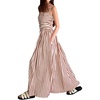 image:imageCHARTOU Womens 2026 Summer Striped Maxi Dress Sexy Spaghetti Strap Back Smocked Flowy Vacation Long DressBrown