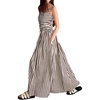 image:imageCHARTOU Womens 2026 Summer Striped Maxi Dress Sexy Spaghetti Strap Back Smocked Flowy Vacation Long DressCoffee