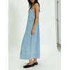 image:imageCHARTOU Polka Dot Denim Overalls Dress for Women Y2k Adjustable Strap Loose Maxi Long Jean DressBlue