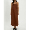image:imageCHARTOU Polka Dot Denim Overalls Dress for Women Y2k Adjustable Strap Loose Maxi Long Jean DressChocolate Brown