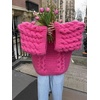image:imageCHARTOU Women Chunky Cable Knit Sweater Oversized Crewneck Pullover Sweater Fall Long Sleeve Tunic KnitwearPink
