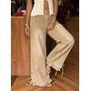 image:imageCHARTOU Women Ruffle Wide Leg Denim Pants High Waist Side Bow Tie Straight Baggy Jeans with PocketsKhaki