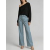 image:imageCHARTOU Womens High Waisted Wide Leg Jeans Stretchy Striped Denim Pants Baggy Pinstripe Pants with PocketsBlue