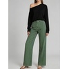 image:imageCHARTOU Womens High Waisted Wide Leg Jeans Stretchy Striped Denim Pants Baggy Pinstripe Pants with PocketsGreen