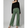 image:imageCHARTOU Womens High Waisted Wide Leg Jeans Stretchy Striped Denim Pants Baggy Pinstripe Pants with PocketsGreen