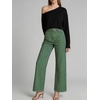 image:imageCHARTOU Womens High Waisted Wide Leg Jeans Stretchy Striped Denim Pants Baggy Pinstripe Pants with PocketsGreen