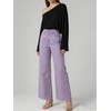 image:imageCHARTOU Womens High Waisted Wide Leg Jeans Stretchy Striped Denim Pants Baggy Pinstripe Pants with PocketsPurple