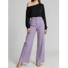image:imageCHARTOU Womens High Waisted Wide Leg Jeans Stretchy Striped Denim Pants Baggy Pinstripe Pants with PocketsPurple