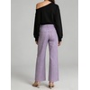 image:imageCHARTOU Womens High Waisted Wide Leg Jeans Stretchy Striped Denim Pants Baggy Pinstripe Pants with PocketsPurple