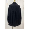 image:imageCHARTOU Womens Oversized Button Down Shirt Sequins Irregular Distress Jeans Shacket JacketBlack