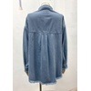 image:imageCHARTOU Womens Oversized Button Down Shirt Sequins Irregular Distress Jeans Shacket JacketBlue