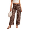 image:imageCHARTOU Women High Waisted Wide Leg Jeans Casual Stretchy Raw Hem Cropped Denim PantsPaisley Brown