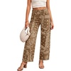 image:imageCHARTOU Women High Waisted Wide Leg Jeans Casual Stretchy Raw Hem Cropped Denim PantsPaisley Khaki
