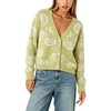 image:imageCHARTOU Womens Fall Paisley Print Cardigan Sweater VNeck Button Down Knit Cardigan Loose Long Sleeve Casual Knitwear TopGreen