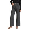 image:imageCHARTOU Womens High Waisted Wide Leg Jeans Stretchy Striped Denim Pants Baggy Pinstripe Pants with PocketsBlack