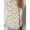image:imageCHARTOU Women Floral Quilted Jacket Coat Stand Collar Zip Up Snap Button Outerwear Puffer Vests TopsBeige