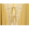 image:imageCHARTOU Women Lace Trim Chiffon Blouse Tie Front Loose Casual Flowy Boho Shirt TopsYellow