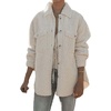 image:imageCHARTOU Womens Loose Sherpa Fleece Button Down Jacket Warm Shacket OvercoatBeige