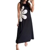 image:imageCHARTOU Women Sleeveless Maxi Tank Dress Summer Loose Tunic Floral Flowy Long Dress with DrawstringBlack