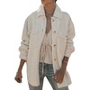 image:imageCHARTOU Womens Loose Sherpa Fleece Button Down Jacket Warm Shacket OvercoatBeige