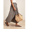 image:imageCHARTOU Womens Elastic Waist Drawstring Jean Skirt Long A Line Pleated Denim SkirtsGrey Leopard