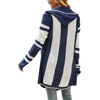 image:imageCHARTOU Fall Outfits for Women 2025 Color Block Striped Long Hooded Cardigan Sweater Outwear CoatsBlue