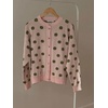 image:imageCHARTOU Polka Dot Cardigan Sweaters for Women Contrast Rib Knit Trim Casual JumperPink