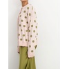 image:imageCHARTOU Polka Dot Cardigan Sweaters for Women Contrast Rib Knit Trim Casual JumperPink