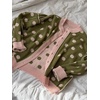 image:imageCHARTOU Polka Dot Cardigan Sweaters for Women Contrast Rib Knit Trim Casual JumperPink
