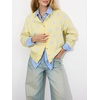 image:imageCHARTOU Polka Dot Cardigan Sweaters for Women Contrast Rib Knit Trim Casual JumperYellow