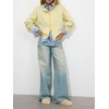 image:imageCHARTOU Polka Dot Cardigan Sweaters for Women Contrast Rib Knit Trim Casual JumperYellow