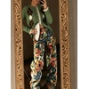 image:imageCHARTOU Women Argyle Sweater Cardigan Y2k Lace Patchwork Buttons Long Sleeve KnitwearGreen