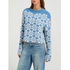 image:imageCHARTOU Women Floral Chunky Knit Sweater Y2k Cropped Pullover Top Casual Fall JumperBlue